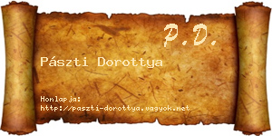 Pászti Dorottya névjegykártya